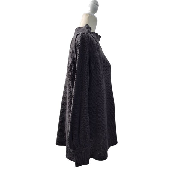 Free People Women's She's A Keeper Boho Top Charcoal Gray Long Sleeve Oversize S - Picture 6 of 9